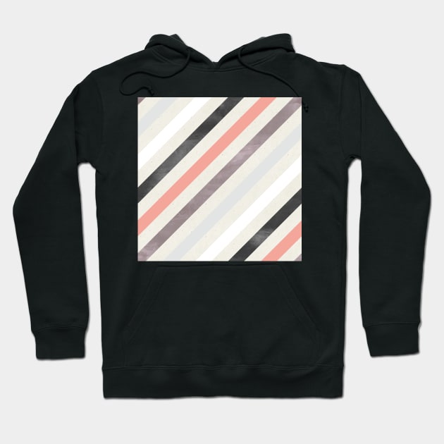 Diagonal Stripes in Black and Pink Hoodie by greenoriginals